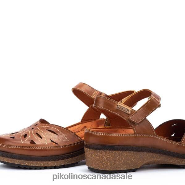 GRANADA leather sandals with hook-and-loop strap Women Brandy 4604J146 Pikolinos Footwear