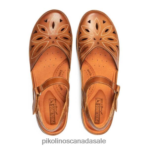 GRANADA leather sandals with hook-and-loop strap Women Brandy 4604J146 Pikolinos Footwear