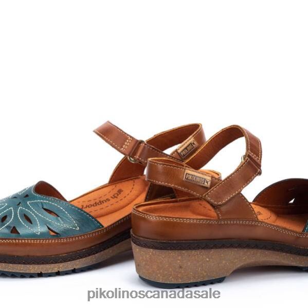 GRANADA leather sandals with hook-and-loop strap Women River 4604J147 Pikolinos Footwear