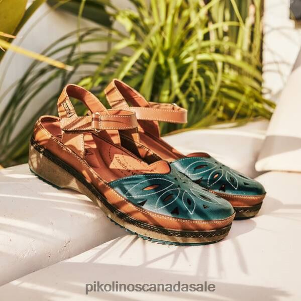 GRANADA leather sandals with hook-and-loop strap Women River 4604J147 Pikolinos Footwear