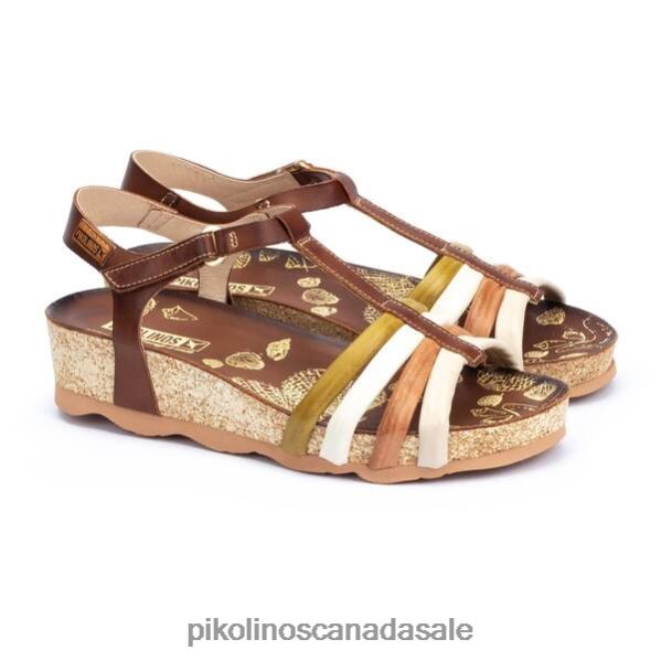 MAHON wedge sandals with coloured straps and ankle strap Women Cuero 4604J753 Pikolinos Footwear