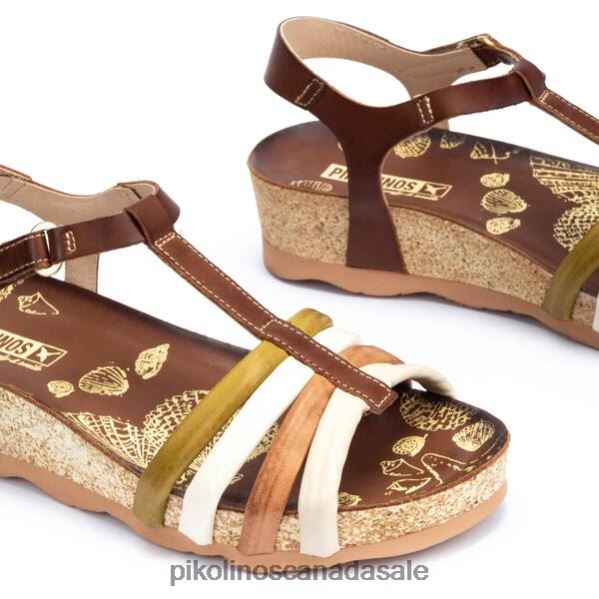 MAHON wedge sandals with coloured straps and ankle strap Women Cuero 4604J753 Pikolinos Footwear