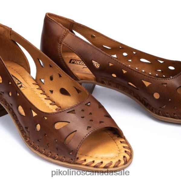 MELILLA die-cut leather sandals with wide flare heel Women Cuero 4604J804 Pikolinos Footwear