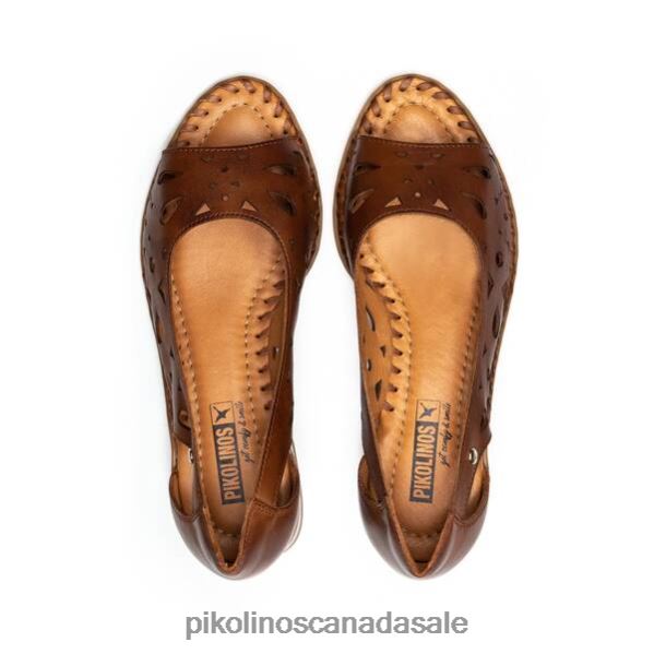 MELILLA die-cut leather sandals with wide flare heel Women Cuero 4604J804 Pikolinos Footwear