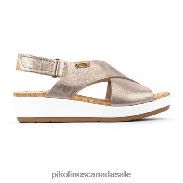 MYKONOS wedges with velcro strap on the heel Women Stone 4604J756 Pikolinos Footwear