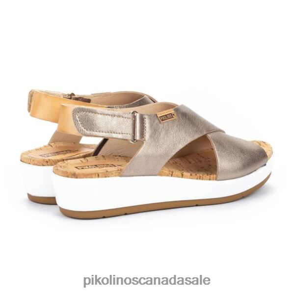 MYKONOS wedges with velcro strap on the heel Women Stone 4604J756 Pikolinos Footwear
