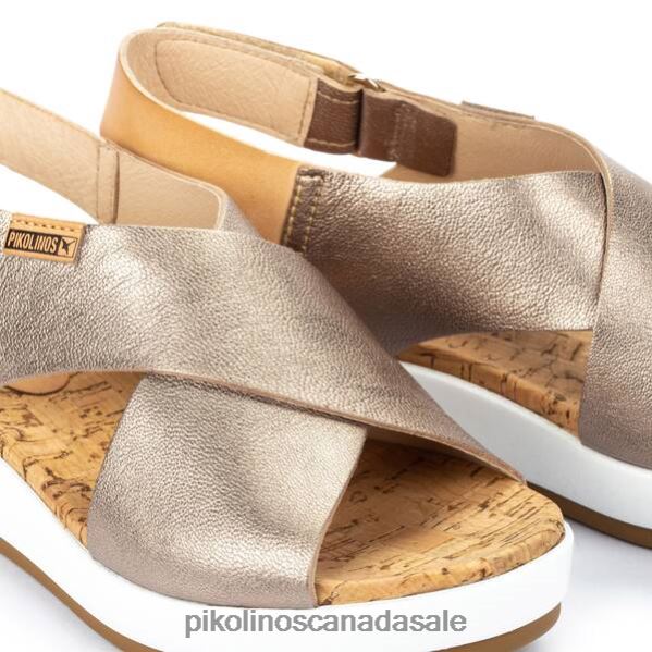 MYKONOS wedges with velcro strap on the heel Women Stone 4604J756 Pikolinos Footwear