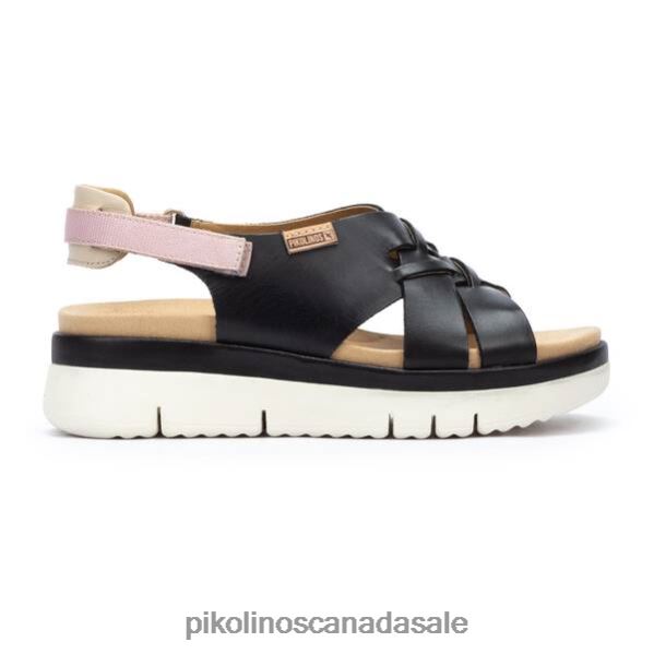 PALMA leather sandals with braided straps Women Black 4604J82 Pikolinos Footwear