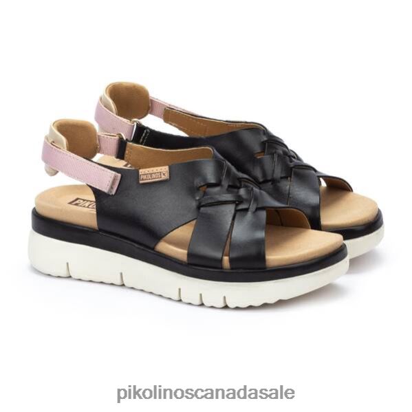 PALMA leather sandals with braided straps Women Black 4604J82 Pikolinos Footwear