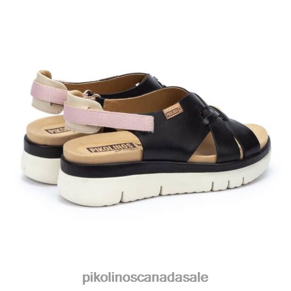 PALMA leather sandals with braided straps Women Black 4604J82 Pikolinos Footwear