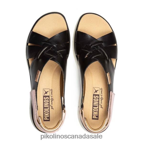 PALMA leather sandals with braided straps Women Black 4604J82 Pikolinos Footwear