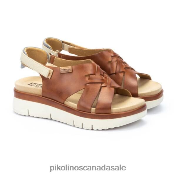 PALMA leather sandals with braided straps Women Brandy 4604J83 Pikolinos Footwear