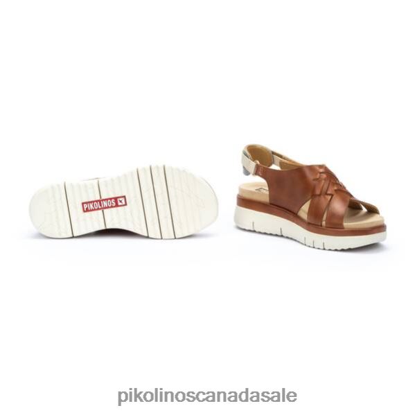 PALMA leather sandals with braided straps Women Brandy 4604J83 Pikolinos Footwear