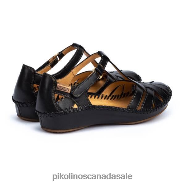 P. VALLARTA sandal with top-stitching Women Black 4604J67 Pikolinos Footwear