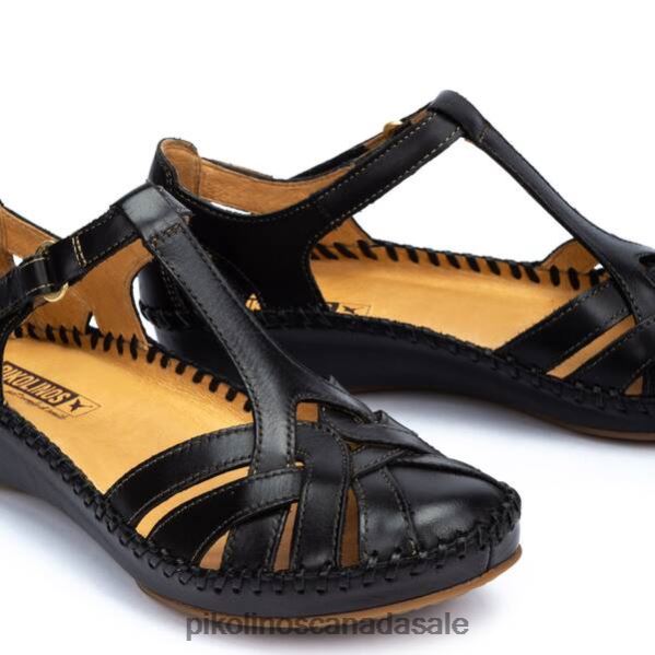 P. VALLARTA sandal with top-stitching Women Black 4604J67 Pikolinos Footwear