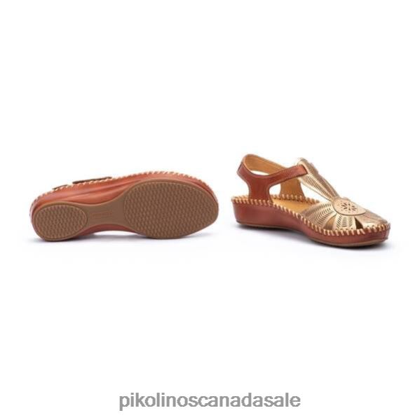 P. VALLARTA wedge sandals with die-cut toe detailing Women Champagne 4604J120 Pikolinos Footwear