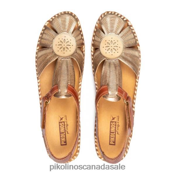 P. VALLARTA wedge sandals with die-cut toe detailing Women Champagne 4604J120 Pikolinos Footwear