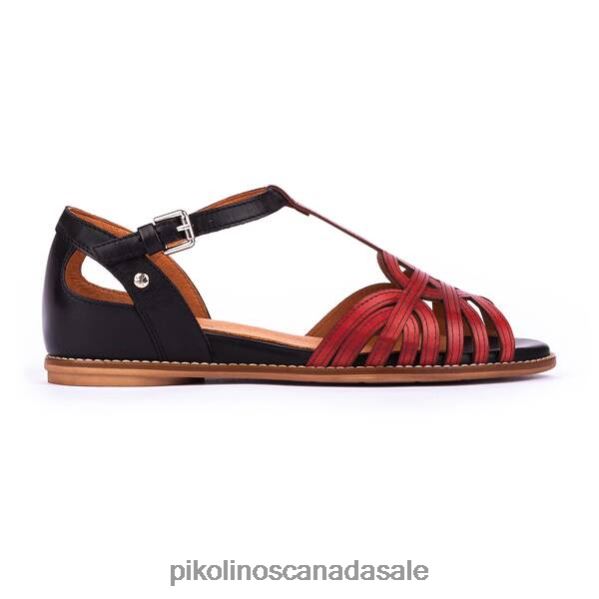 TALAVERA flat sandals with woven straps Women Coral 4604J708 Pikolinos Footwear