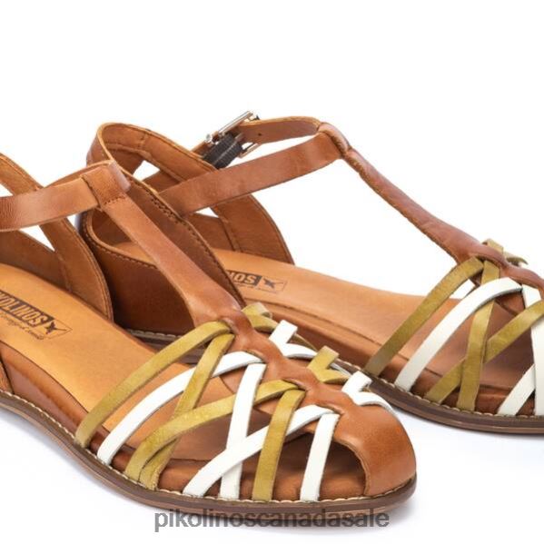 TALAVERA semi-closed brainded sandals with closed heel and side buckle Women Brandy 4604J28 Pikolinos Footwear