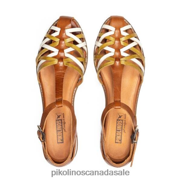 TALAVERA semi-closed brainded sandals with closed heel and side buckle Women Brandy 4604J28 Pikolinos Footwear