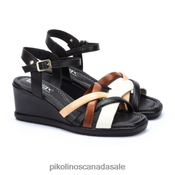 TEULADA sandals with wedge and multicolor straps Women Nata-Black 4604J95 Pikolinos Footwear