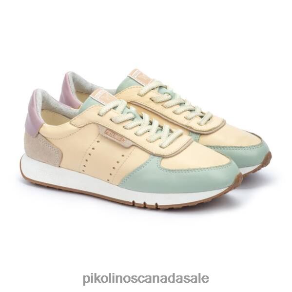 BARCELONA leather sneakers in pastel shades Women Mint 4604J226 Pikolinos Footwear