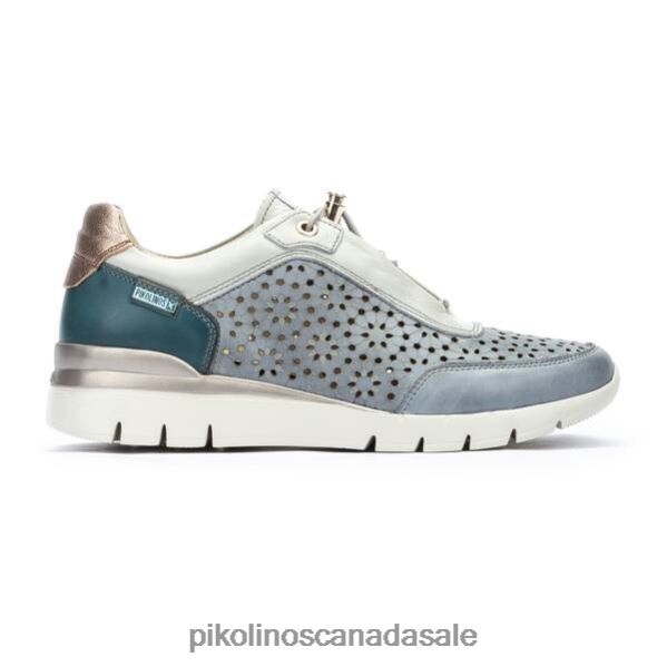 CANTABRIA leather sneakers with perforated leather Women Denim 4604J182 Pikolinos Footwear