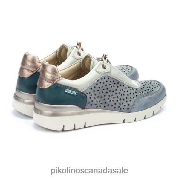 CANTABRIA leather sneakers with perforated leather Women Denim 4604J182 Pikolinos Footwear