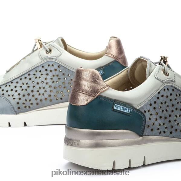 CANTABRIA leather sneakers with perforated leather Women Denim 4604J182 Pikolinos Footwear