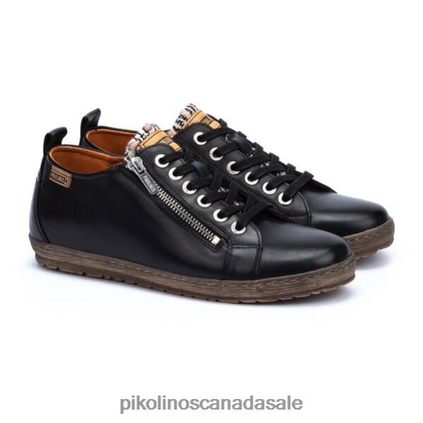 LAGOS lace-up leather sneakers with a side zip Women Black 4604J223 Pikolinos Footwear