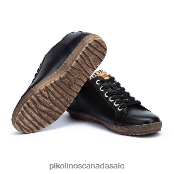 LAGOS lace-up leather sneakers with a side zip Women Black 4604J223 Pikolinos Footwear