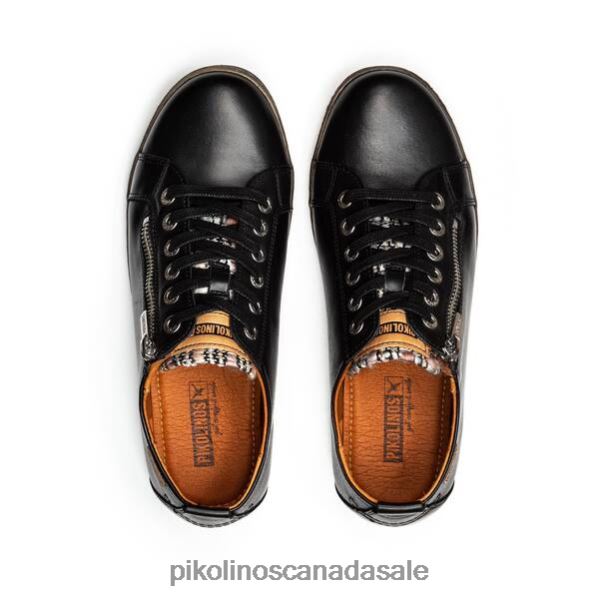 LAGOS lace-up leather sneakers with a side zip Women Black 4604J223 Pikolinos Footwear