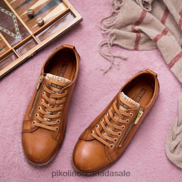 LAGOS lace-up leather sneakers with a side zip Women Brandy 4604J224 Pikolinos Footwear