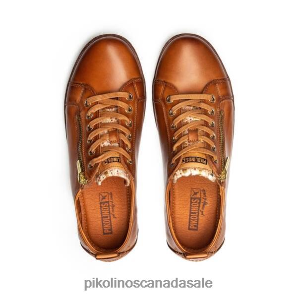 LAGOS lace-up leather sneakers with a side zip Women Brandy 4604J224 Pikolinos Footwear