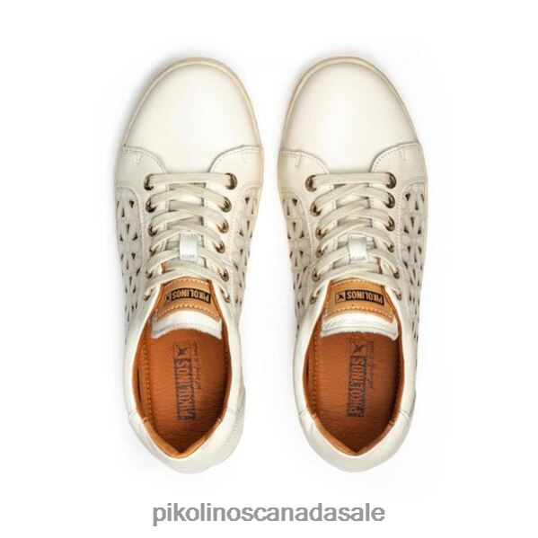 LAGOS leather sneakers with die-cut floral design Women Nata 4604J766 Pikolinos Footwear