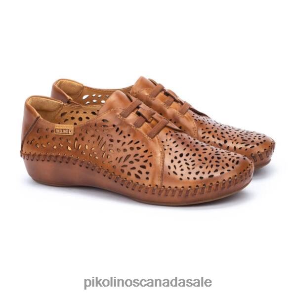 P. VALLARTA sneaker in die-cut leather Women Brandy 4604J249 Pikolinos Footwear