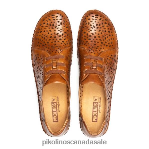 P. VALLARTA sneaker in die-cut leather Women Brandy 4604J249 Pikolinos Footwear