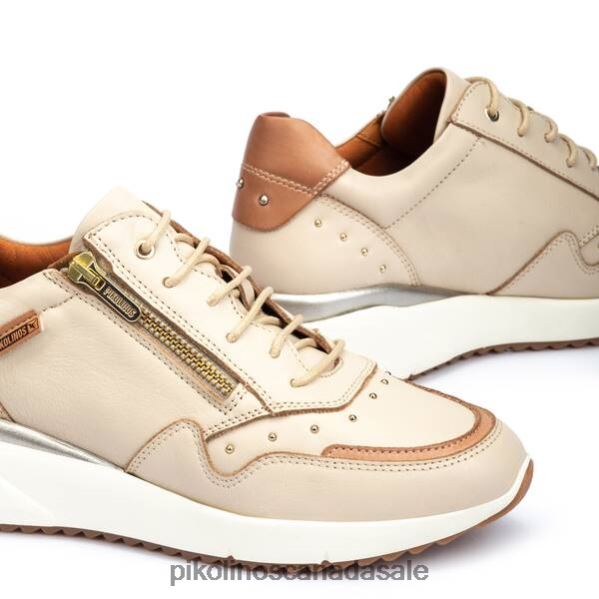 SELLA wedge sneakers with stud details Women Marfil 4604J209 Pikolinos Footwear