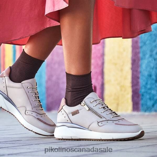 SELLA wedge sneakers with stud details Women Marfil 4604J209 Pikolinos Footwear