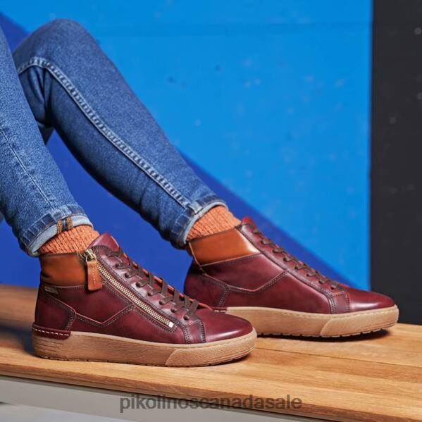 VITORIA High-top sneaker with zip Women Garnet 4604J191 Pikolinos Footwear